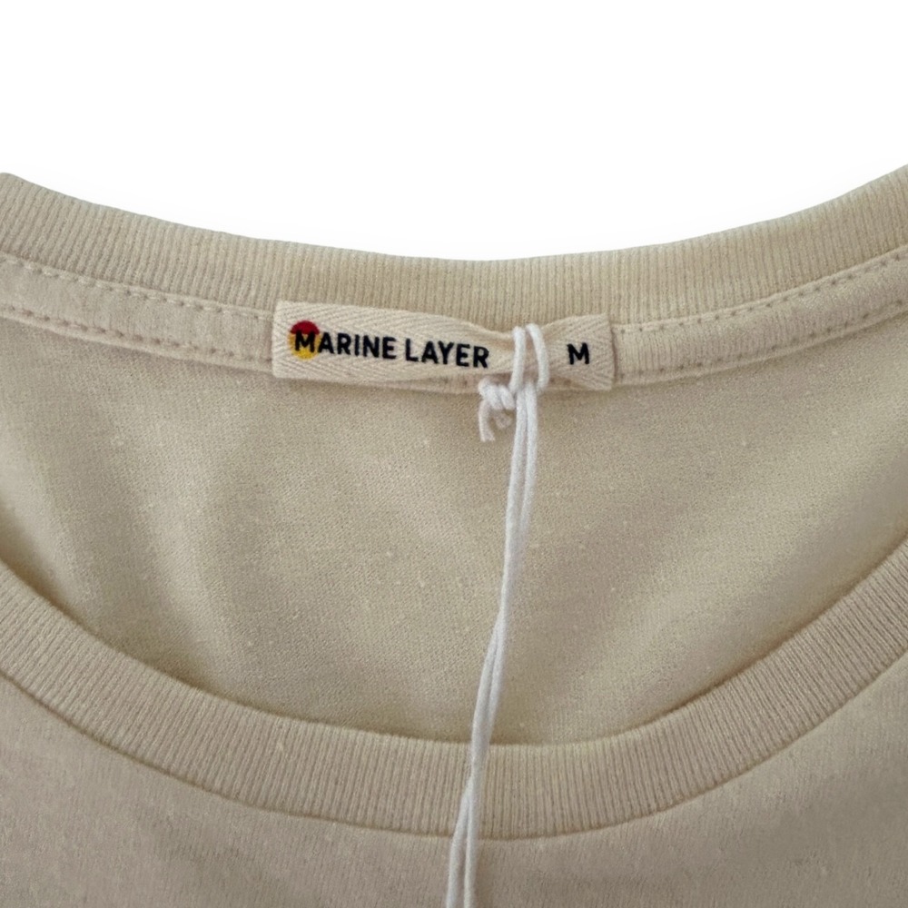 Marine Layer Women's Medium Yellow Puerto Escondido Graphic Crop T-Shirt NWT - Picture 10 of 14